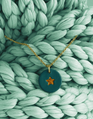 colgante estrella azul oscuro