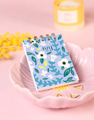 Cuaderno de bolsillo "Floral bloom" azul