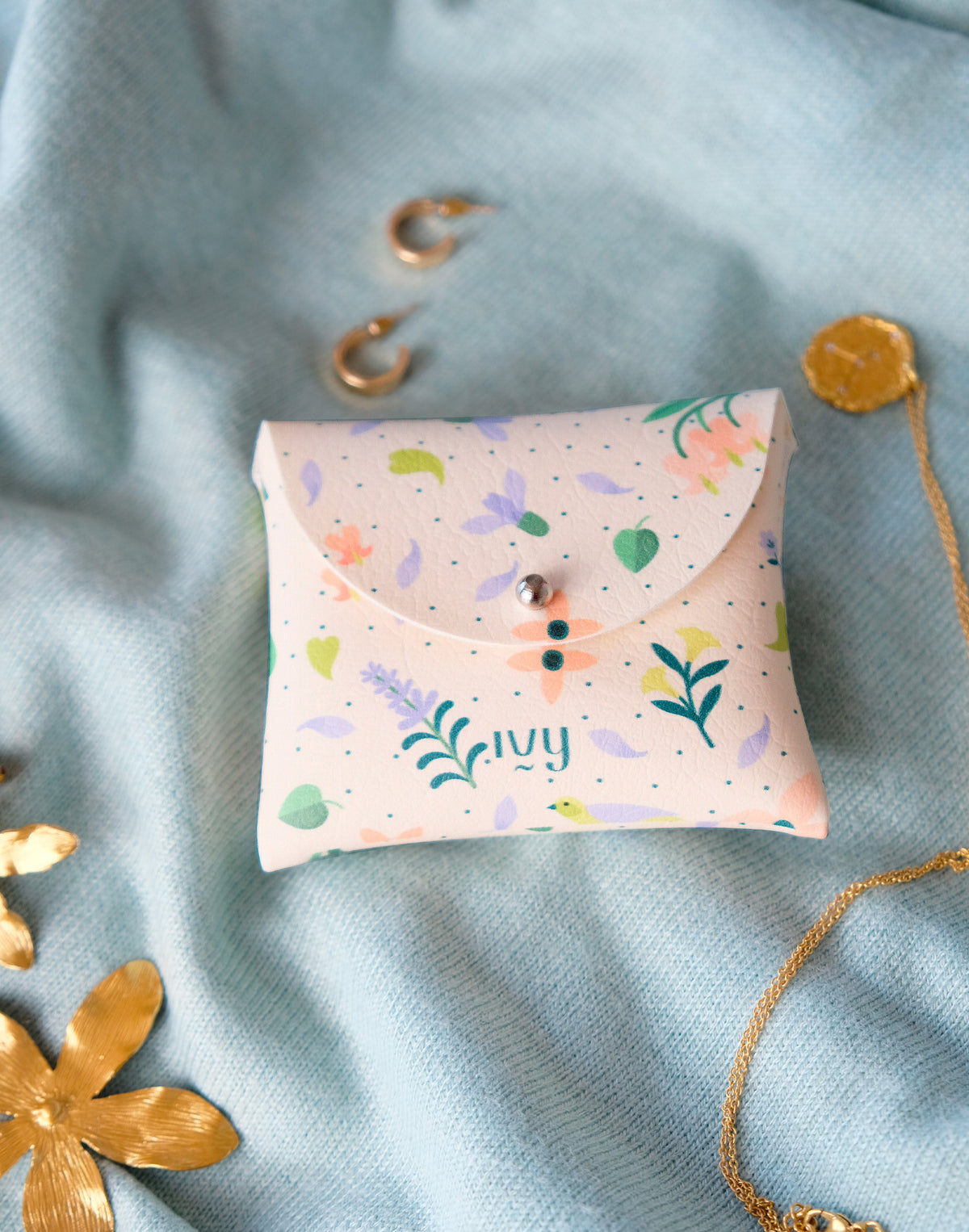 Mini cartera "Floral bloom" blanca