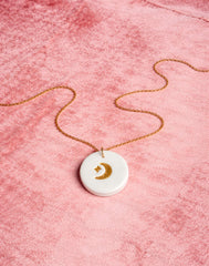 Colgante luna y estrella blanco