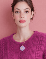 Colgante luna y estrella lila