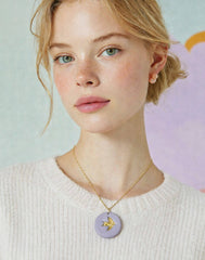 Colgante lila pájaro